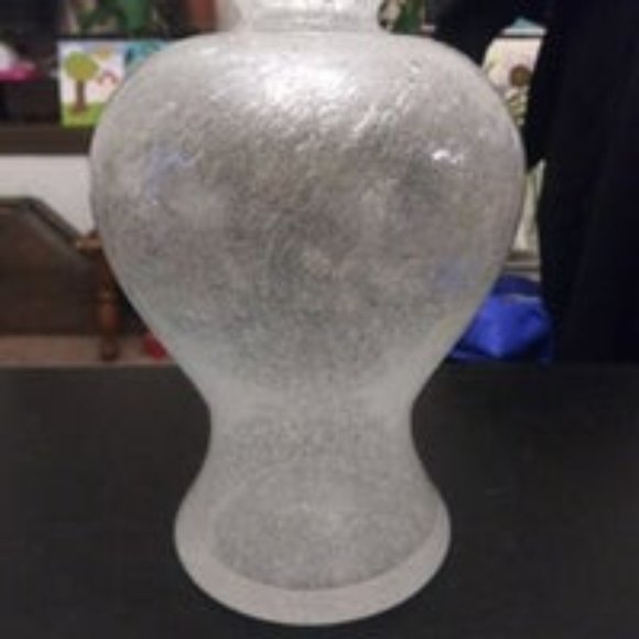 Mid Century Modern Murano Glass Handblown Vase Bubble Clear Glass Table Vase - Picture 4 of 8